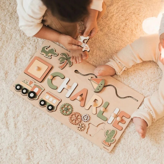 Little Name Wooden Puzzle | Personalized Montessori Toy | Custom Name Learning Puzzle | Educational Wooden Gift for Toddlers 0