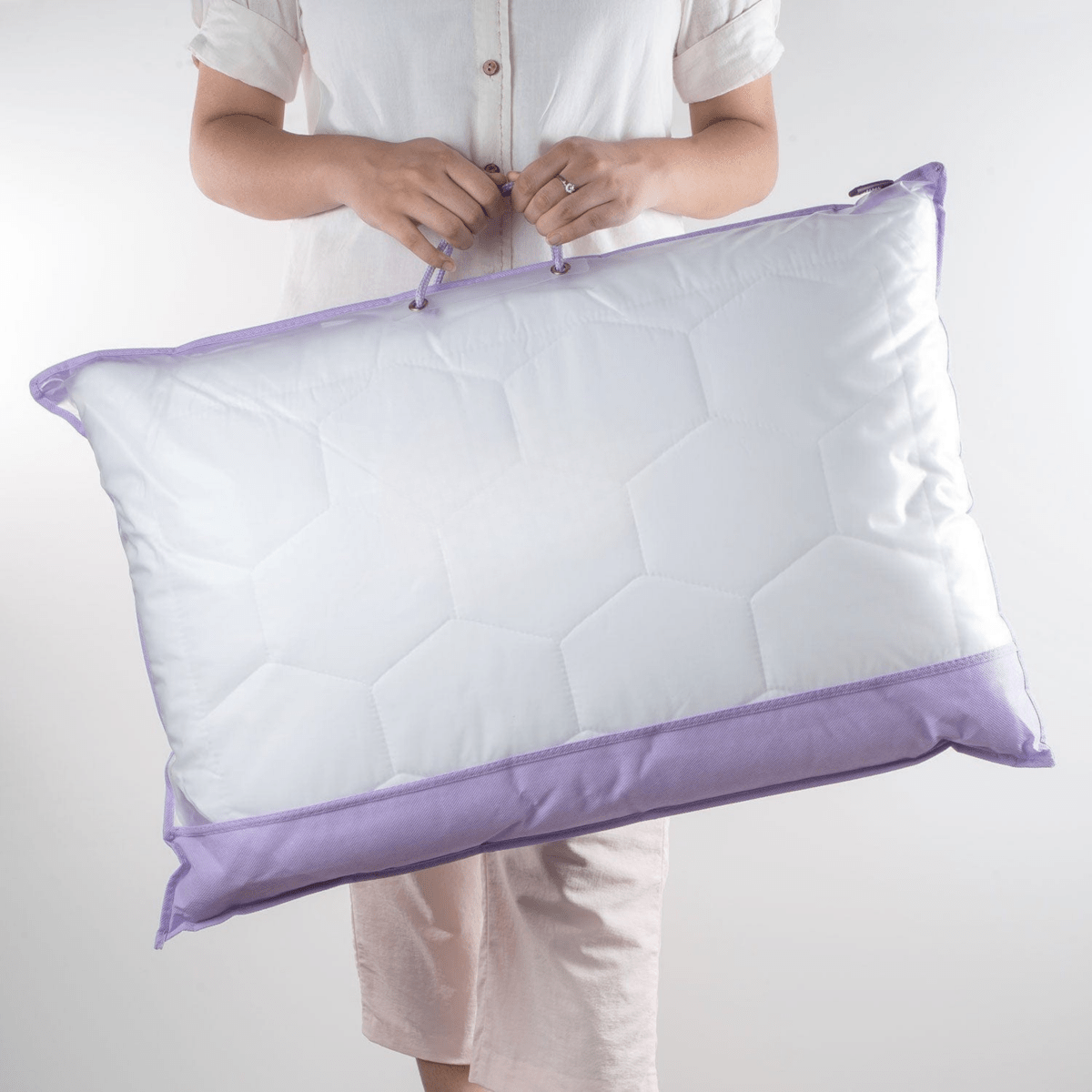 Luméa Lavender Suede Sleep Pillow | Anti-bacterial, hypoallergenic pillow for sensitive skin 2
