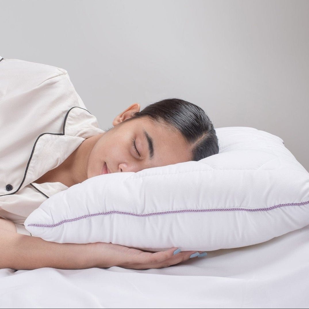 Luméa Lavender Suede Sleep Pillow | Anti-bacterial, hypoallergenic pillow for sensitive skin 4