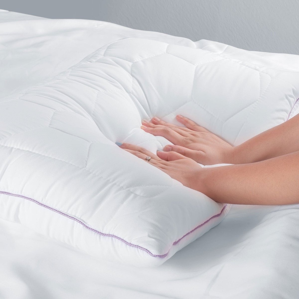 Luméa Lavender Suede Sleep Pillow | Anti-bacterial, hypoallergenic pillow for sensitive skin 5