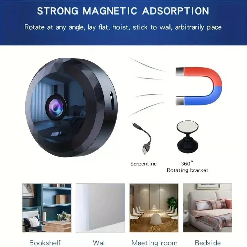 SECURO MINI – Compact 1080P WiFi Security Camera with Night Vision and Motion Detection