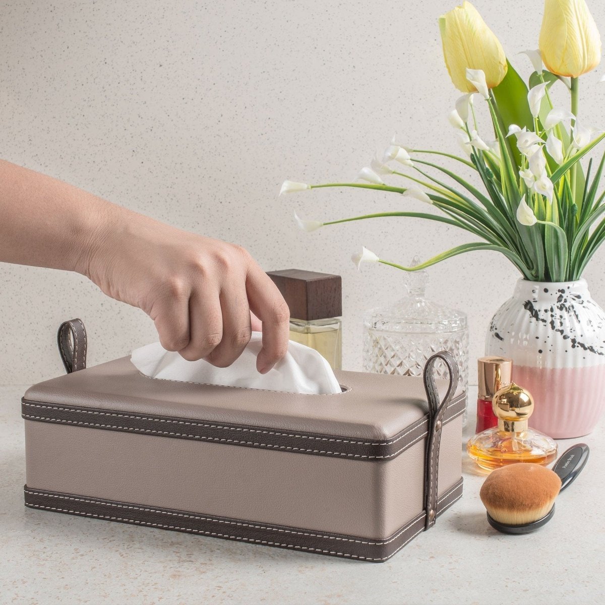 Modèra Premium Leatherite Tissue Case | Stylish and durable tissue organizer for modern spaces 3