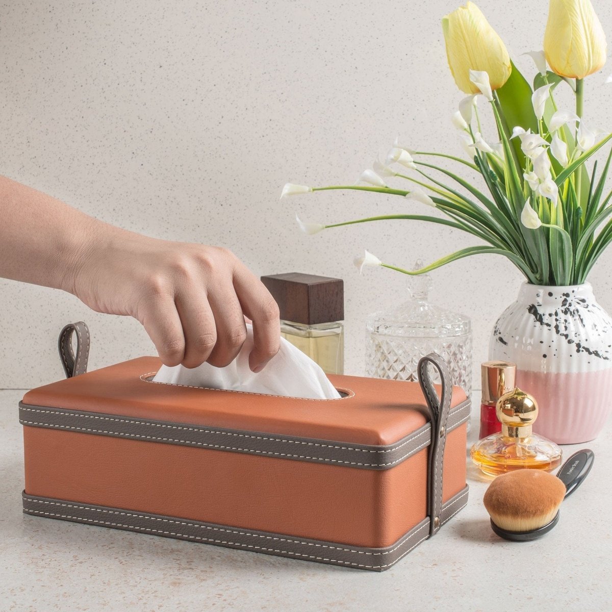 Modèra Premium Leatherite Tissue Case | Stylish and durable tissue organizer for modern spaces 5