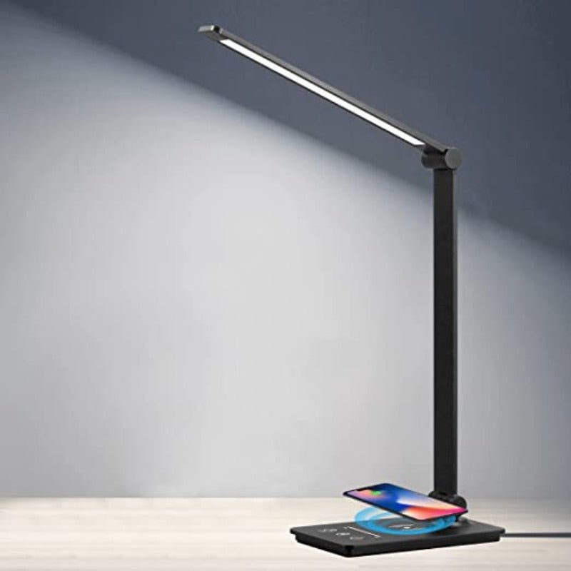 ModernGlow LED Desk Lamp with Wireless Charging, Adjustable Brightness for Table 0