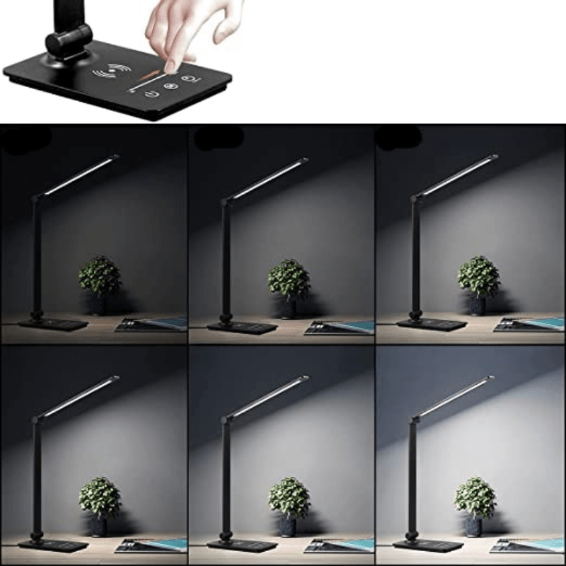 ModernGlow LED Desk Lamp with Wireless Charging, Adjustable Brightness for Table 2