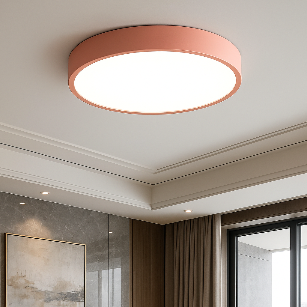 ETERNA BEAM - Moderne LED Plafondlamp in Roze en Grijs