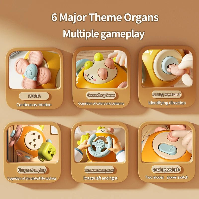 Montessori Busy Board - 6-in-1 Sensory Activity Board for Toddlers, Engaging Developmental Toy 3