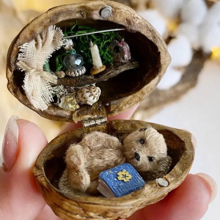 NATUREHAVEN – Handmade Walnut Shell Dollhouse for Unique Miniature Décor 13