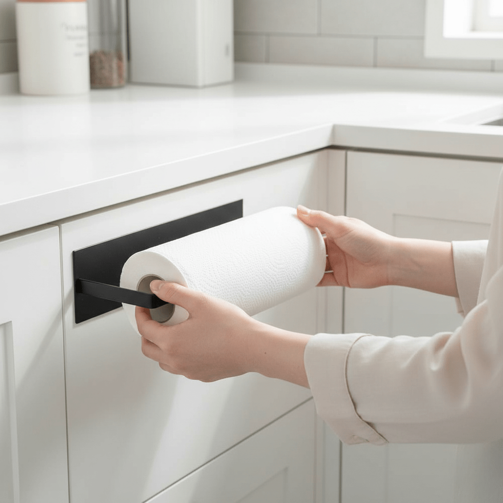 NeatHold – Space-Saving Mounted Paper Towel Holder with Durable Iron Design 3