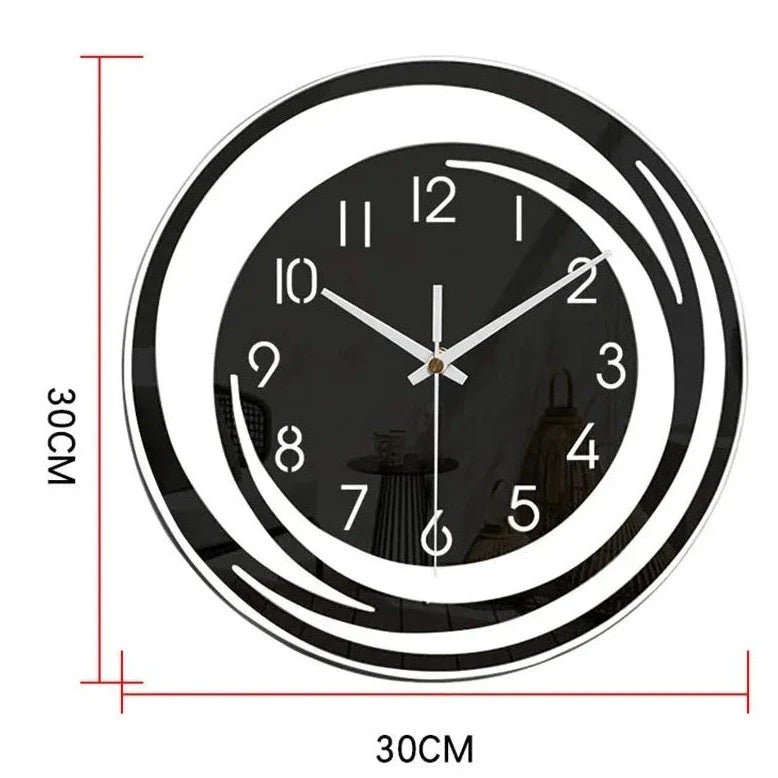 NoirTime - Modern Black Acrylic Wall Clock with Silent Operation 7