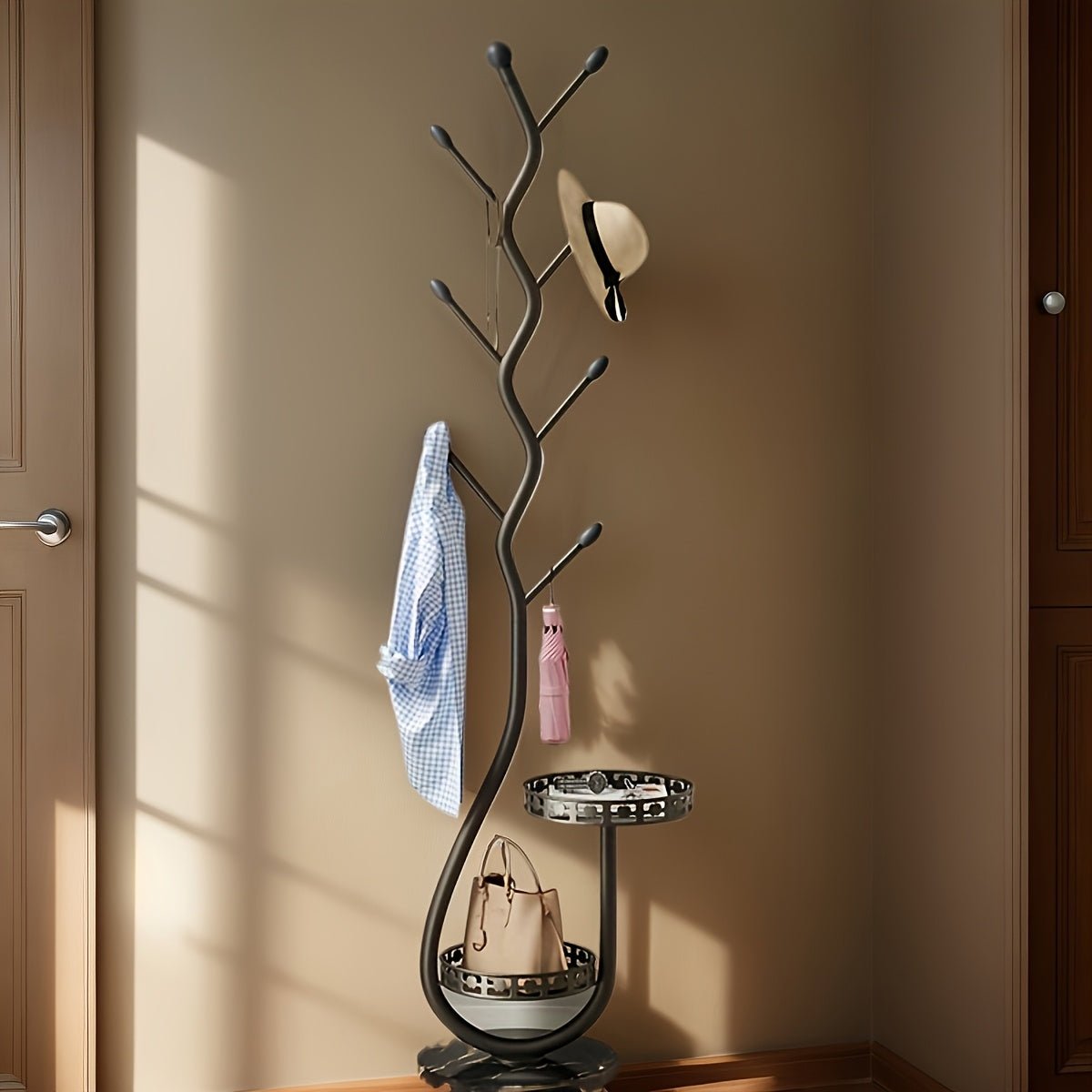 NordLign Standing Coat Rack | Minimalist wooden coat stand for modern interiors 4