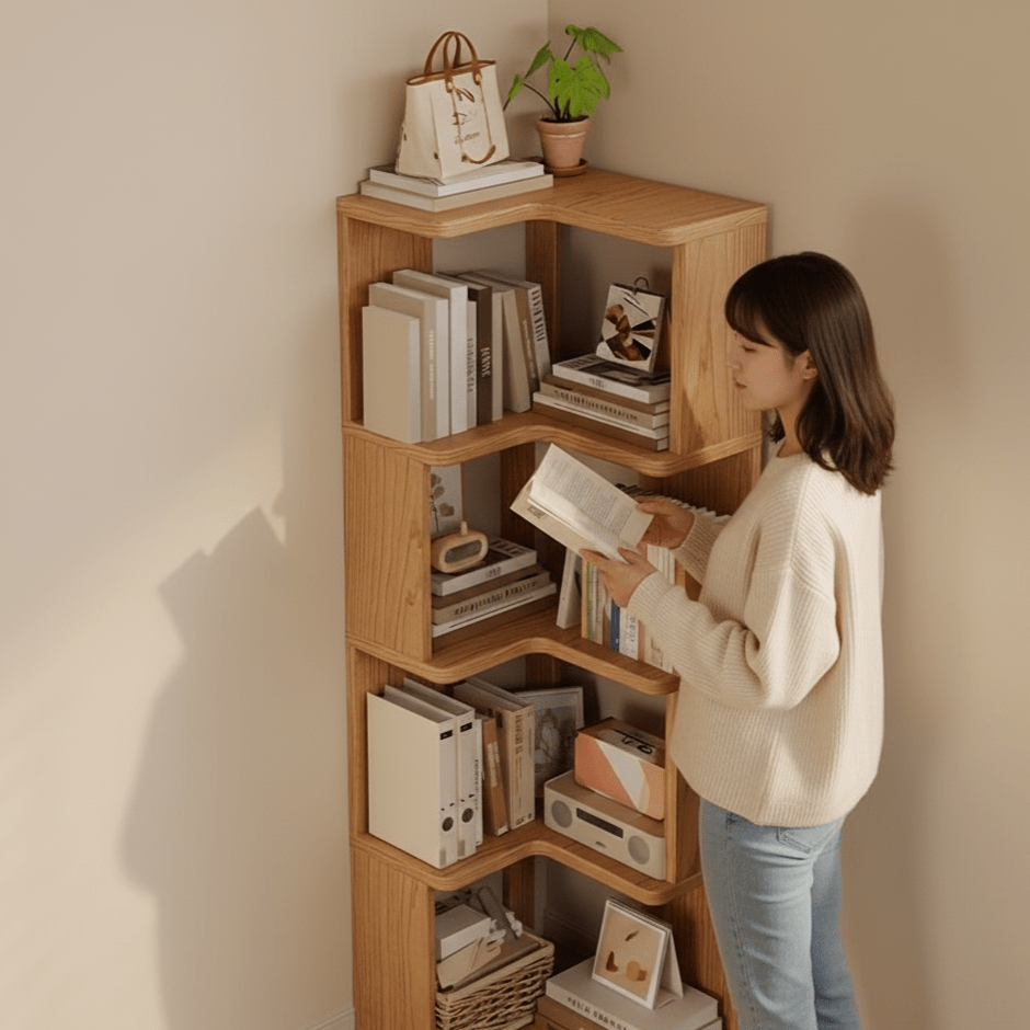 NordVerge Solid Wood Corner Cabinet | Space-saving storage for modern living 5