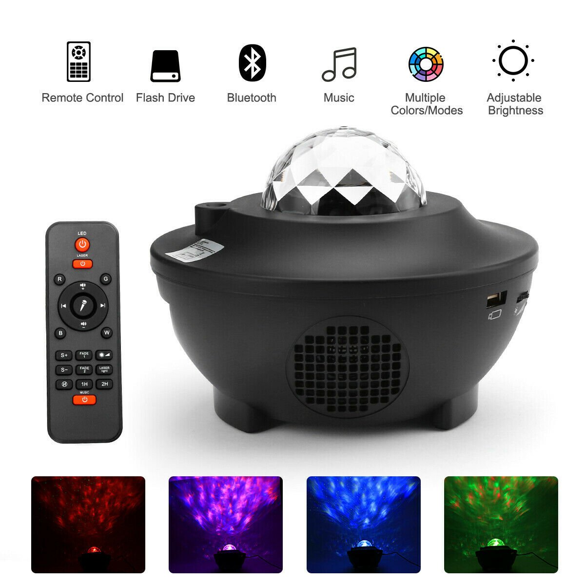 Nvroome - Portable Galaxy Projector with Bluetooth Speaker & Remote Control 1