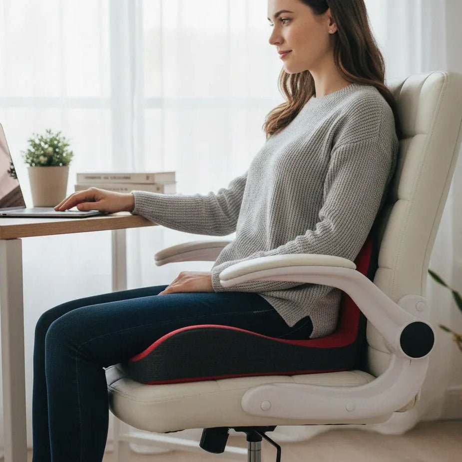 Oraliu L-Shape Memory Foam Cushion | Relieves Back, Coccyx & Spine Pain | Orthopedic Seat Pad | Office & Home Comfort 6