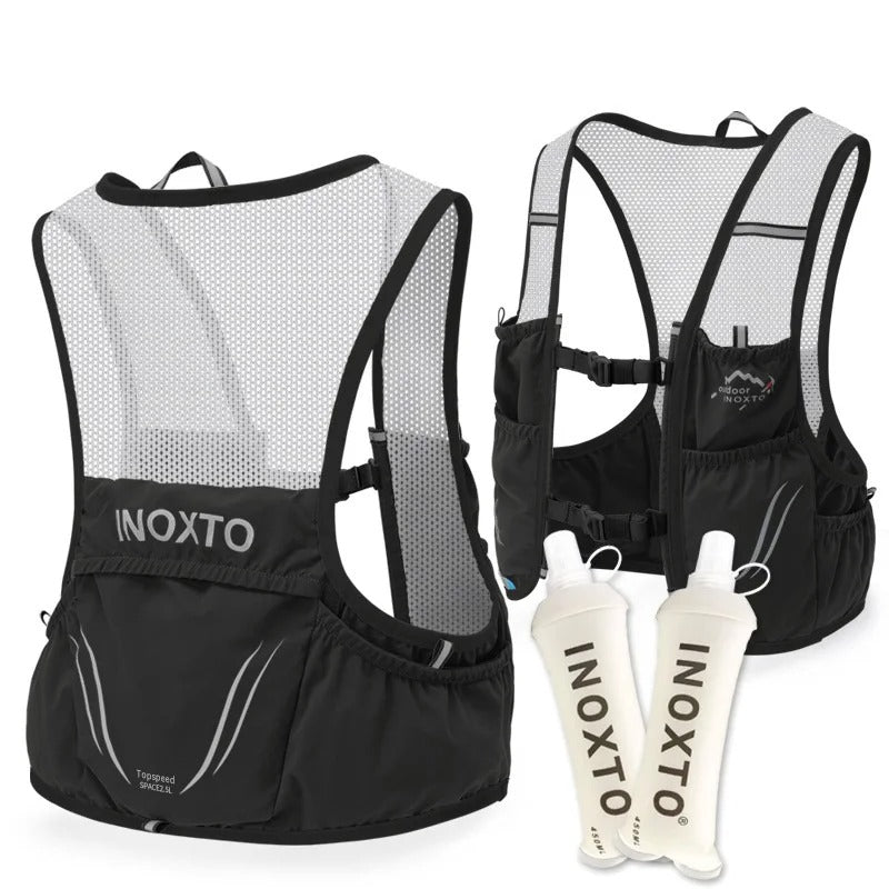 OutdoorHaven Trailrun Hydration Vest with 2 Soft Flasks and Reflective Stripes 1