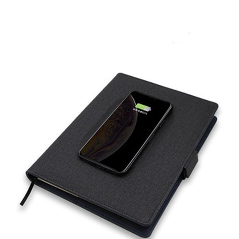 POWERFOLIO – A5 Leather Notebook with Built-in Wireless Charger 4