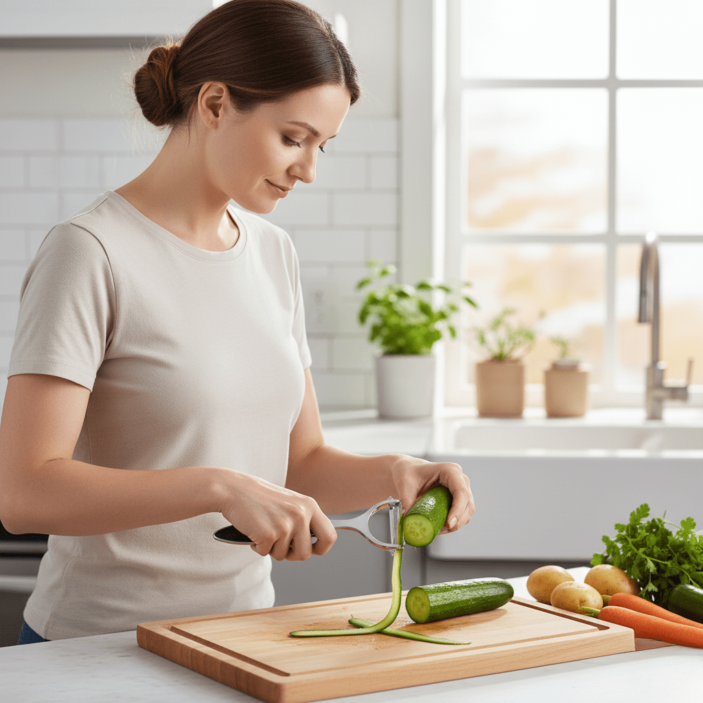 PeelMate Pro – Comfortable, Non-Slip Stainless Steel Peeler for Effortless Prep 2