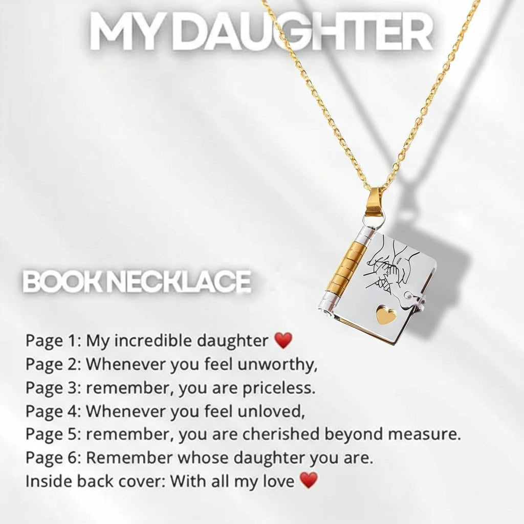 Personalized Daughter's Treasured Book Necklace - Meaningful Keepsake Jewelry 7