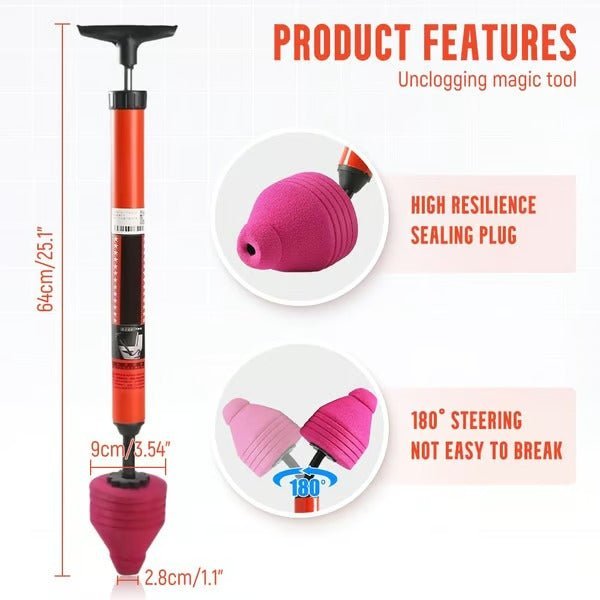 Plungair – High-Pressure Toilet Unblocker with 80 psi for Fast Clog Removal