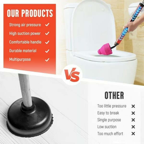 Plungair – High-Pressure Toilet Unblocker with 80 psi for Fast Clog Removal