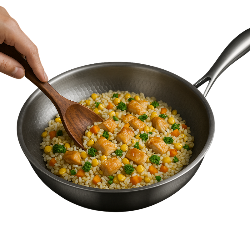 Premium Hammered Titanium Frying Pan for Even Heat Distribution and Durable Cooking 3