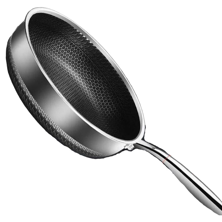 Premium Stainless Steel Frying Pan - Non Stick Skillet with Honeycomb Design for Efficient Cooking 0