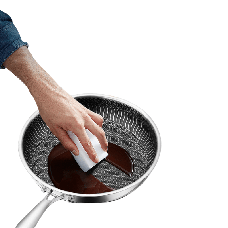 Premium Stainless Steel Frying Pan - Non Stick Skillet with Honeycomb Design for Efficient Cooking 1