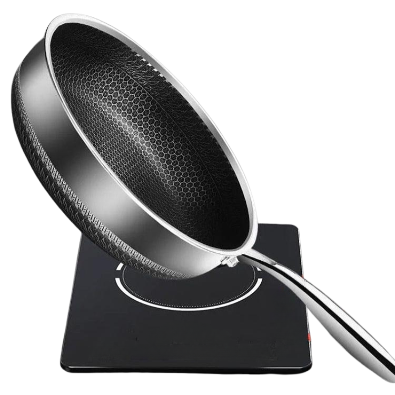 Premium Stainless Steel Frying Pan - Non Stick Skillet with Honeycomb Design for Efficient Cooking 2
