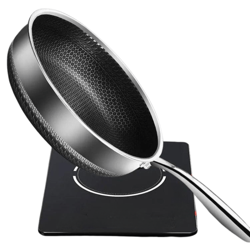 Premium Stainless Steel Frying Pan - Non Stick Skillet with Honeycomb Design for Efficient Cooking 2