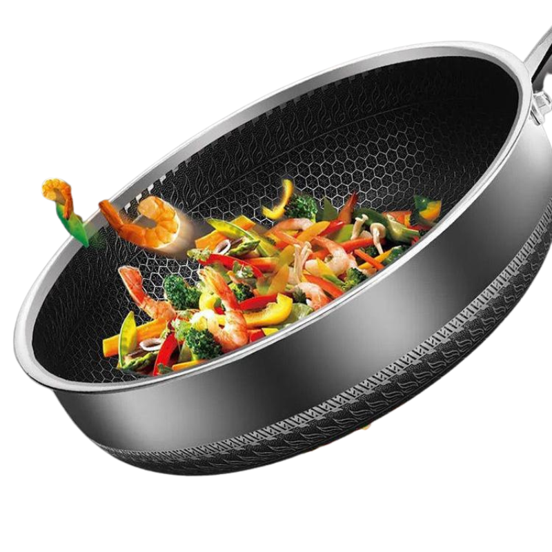 Premium Stainless Steel Frying Pan - Non Stick Skillet with Honeycomb Design for Efficient Cooking 6
