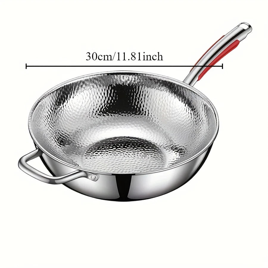 Premium Titanium Round Bottom Wok - Uncoated Non-Stick Stir-Fry Pan for Induction Cookers 5