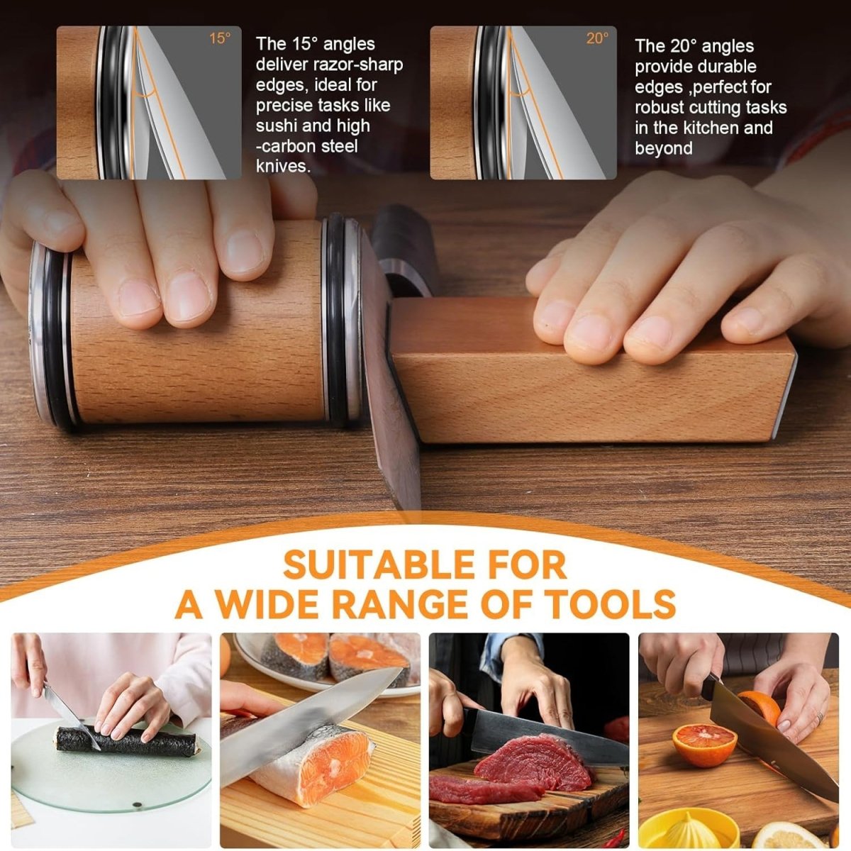 EDGECRAFT PRO – Rolling Knife Sharpener with Diamond-Coated and Ceramic Discs