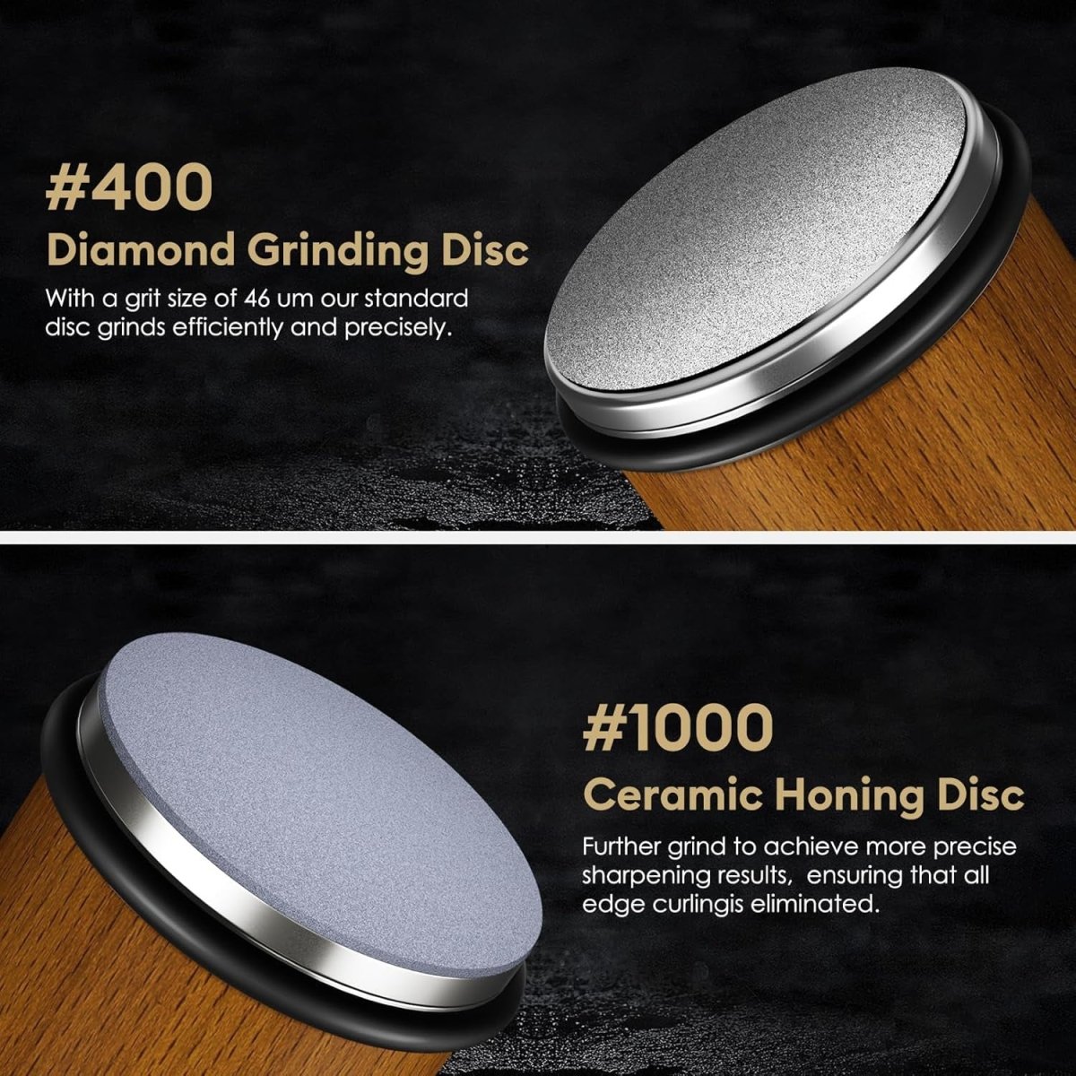 EDGECRAFT PRO – Rolling Knife Sharpener with Diamond-Coated and Ceramic Discs