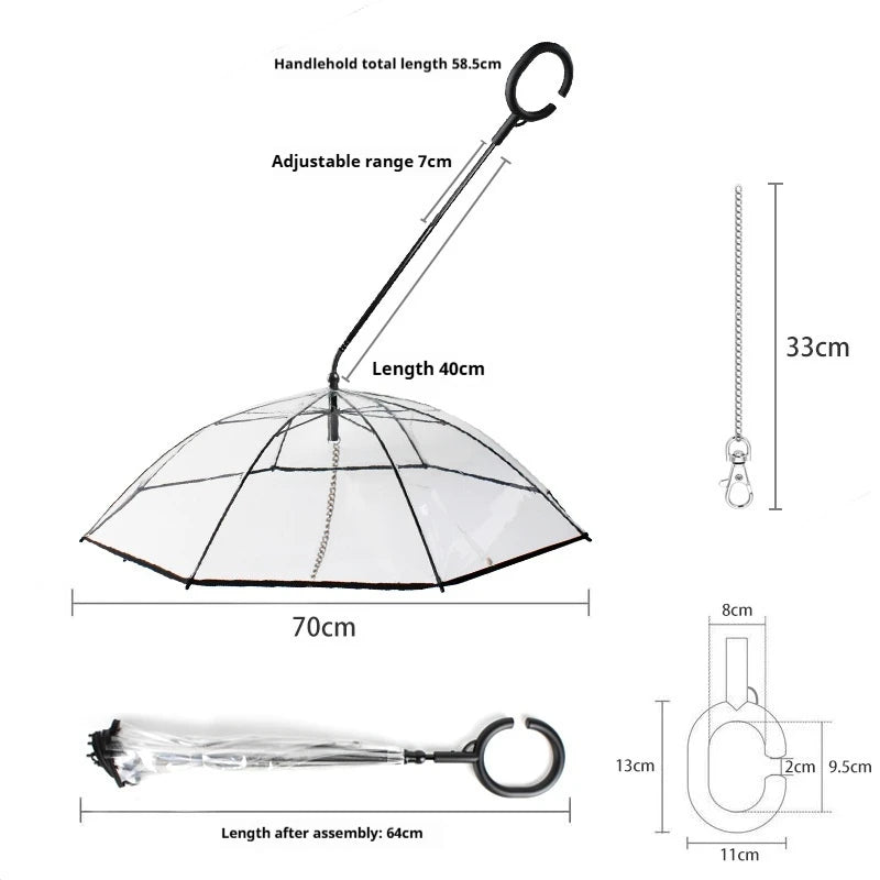 RAINGUARD UMBRELLA – Transparent dog umbrella for rain protection