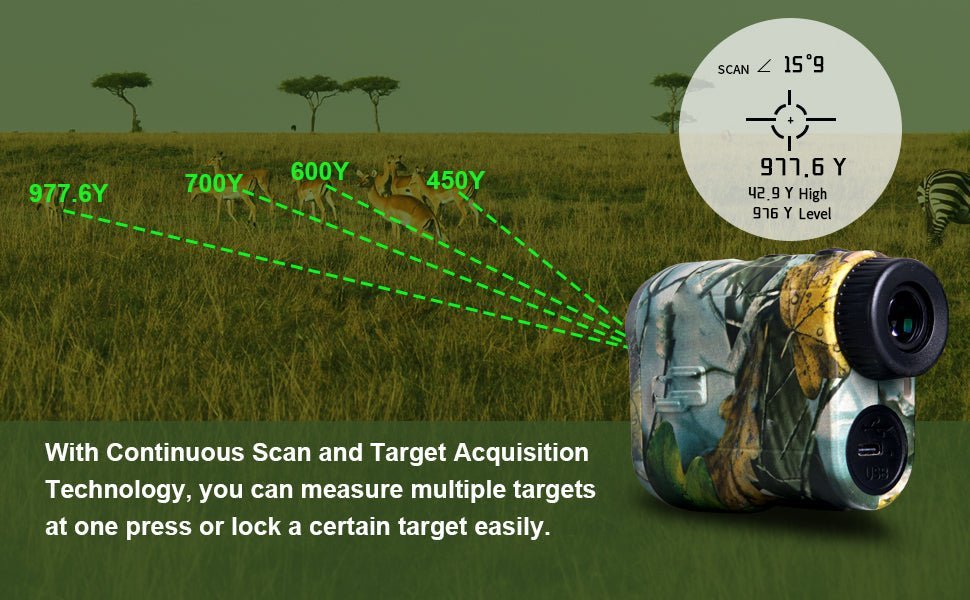 Rangemax – 1000 Yards Hunting Laser Rangefinder with USB-C Battery
