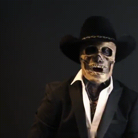 Realistic Halloween Costume - Spooky Skeleton Mask with Matching Hat 1