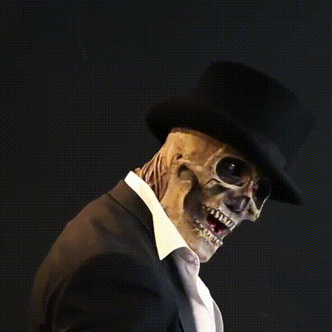 Realistic Halloween Costume - Spooky Skeleton Mask with Matching Hat 3