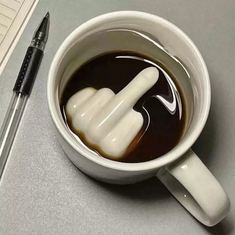RebelSip Ceramic Mug | Funny Middle Finger Coffee Cup | Hidden Design | Prank Gift for Friends & Coworkers 0