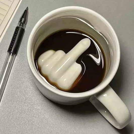 RebelSip Ceramic Mug | Funny Middle Finger Coffee Cup | Hidden Design | Prank Gift for Friends & Coworkers 0