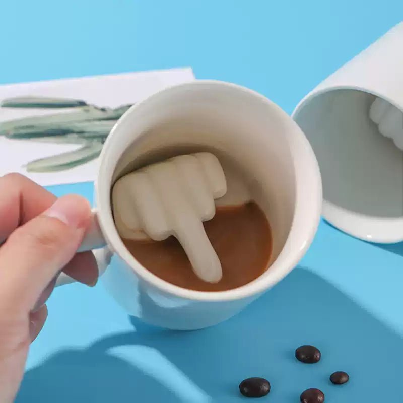 RebelSip Ceramic Mug | Funny Middle Finger Coffee Cup | Hidden Design | Prank Gift for Friends & Coworkers 1