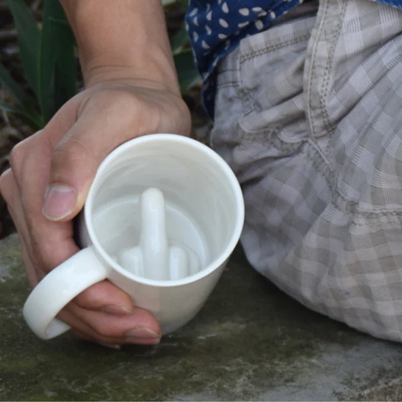 RebelSip Ceramic Mug | Funny Middle Finger Coffee Cup | Hidden Design | Prank Gift for Friends & Coworkers 4