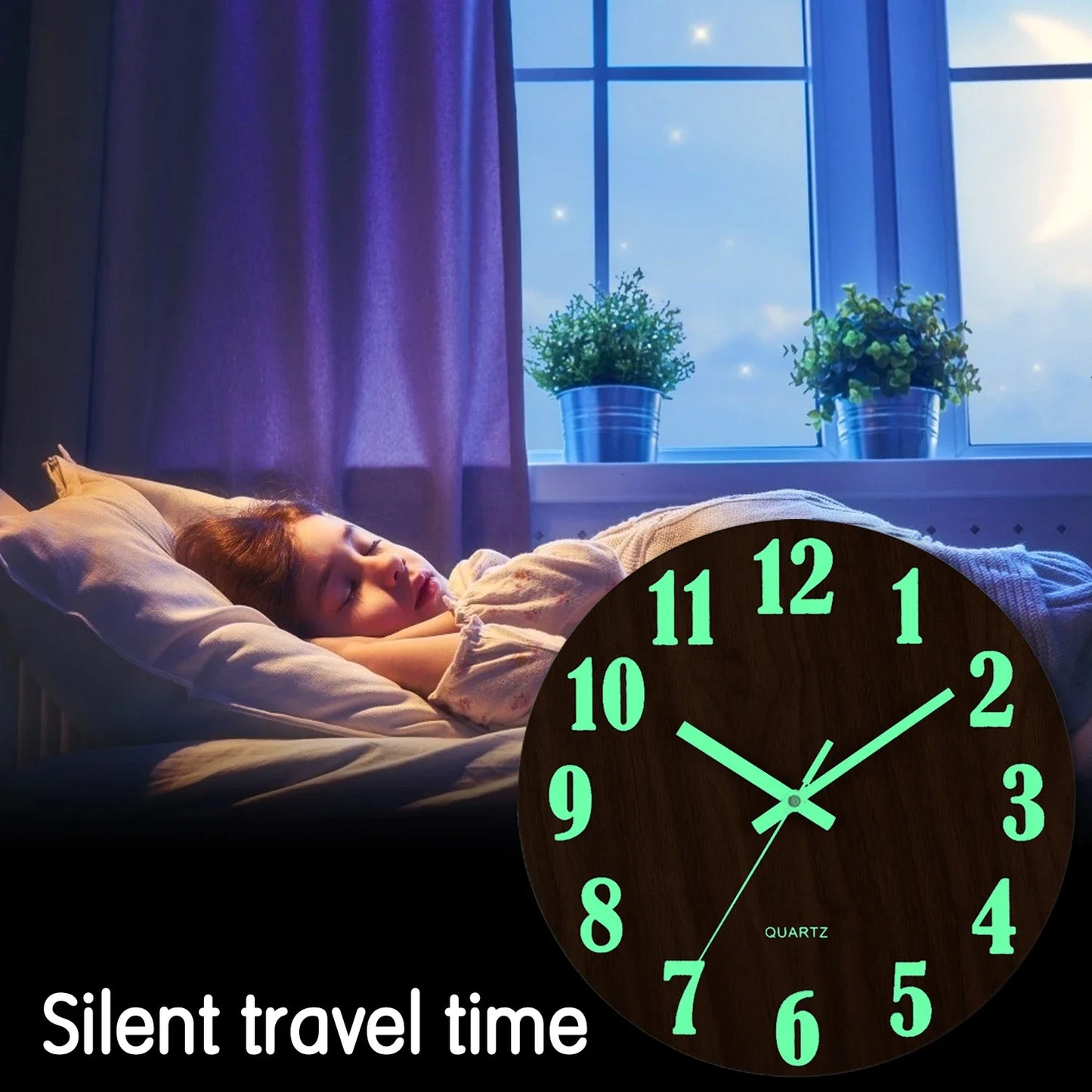 GLOWTIME – Elegant Quartz Clock with Night Visibility and Silent Design