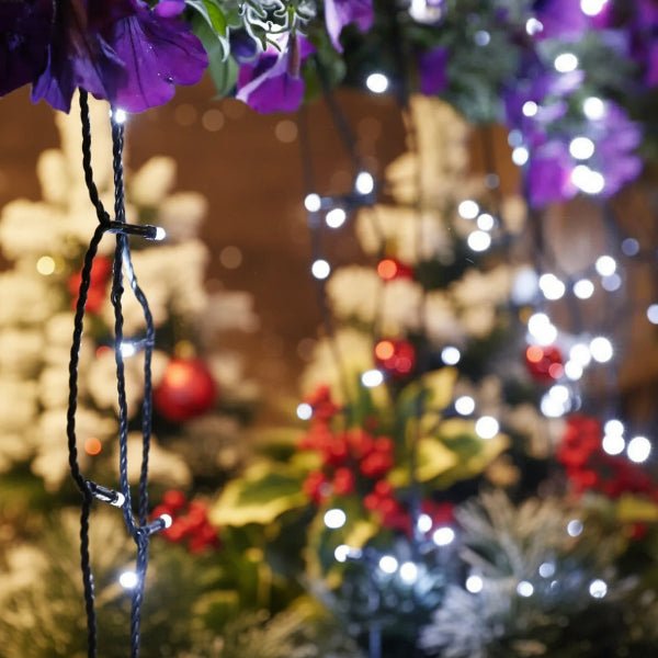 MERRYGLOW – Solar LED Christmas Garland with 300 Lights, 8 Modes, IP65 Weatherproof