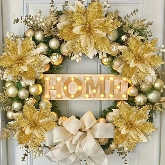 GLITZBLOSS – Glitter Flower Ornaments for Elegant Holiday Decoration