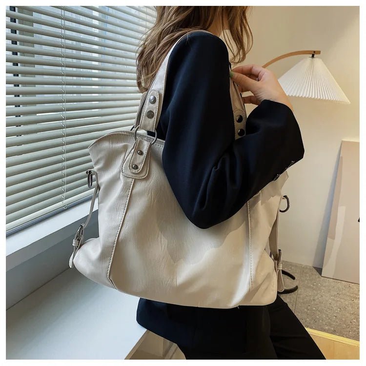 ELEGORA – Fashion Tote with Metallic Hardware & Leatherette Finish