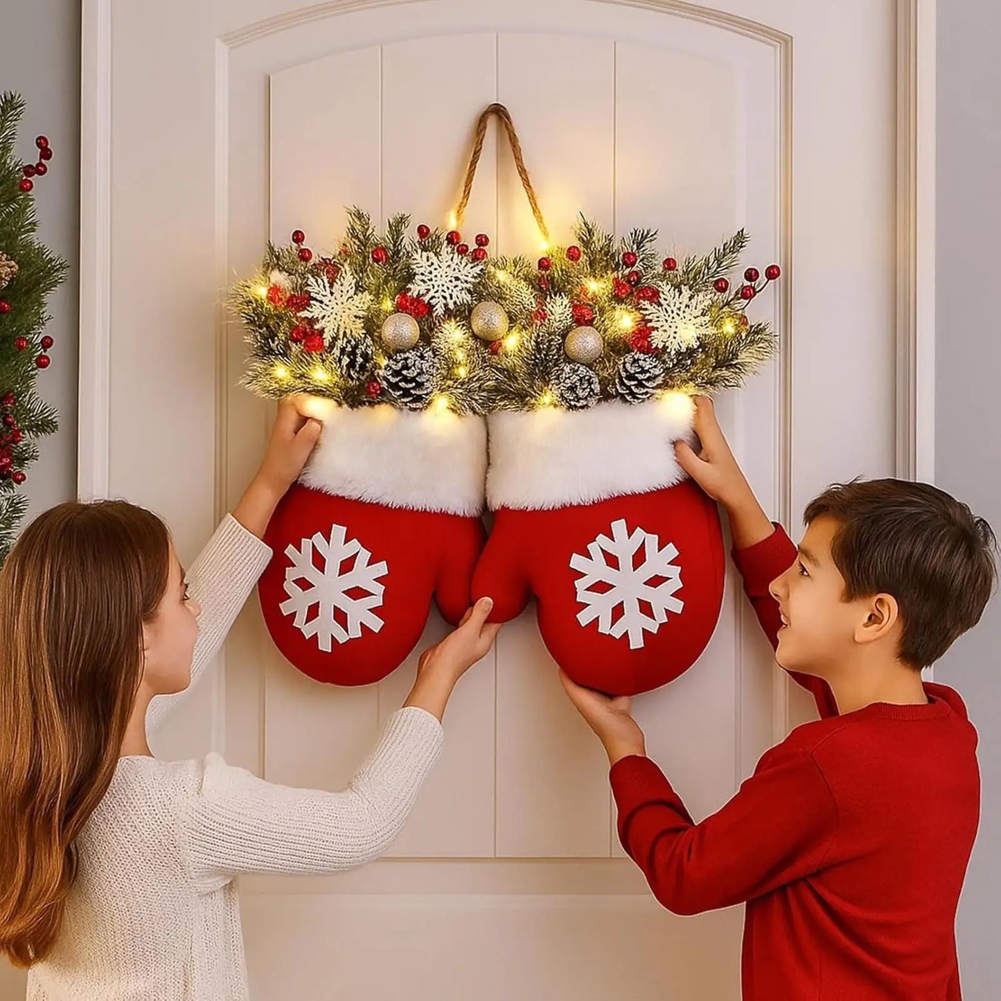 GLOWMITT – Mitten-Shaped LED Light with 120 LEDs & Timer for Holiday Decor