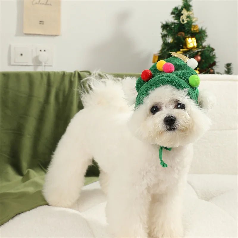 FURFEST – Soft Christmas Hat with Golden Trim for Dogs & Cats