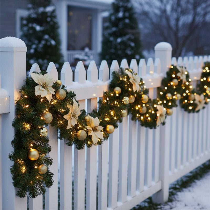 COZYTWINE – Illuminated Rattan Christmas Garland with Warm White LED Lights
