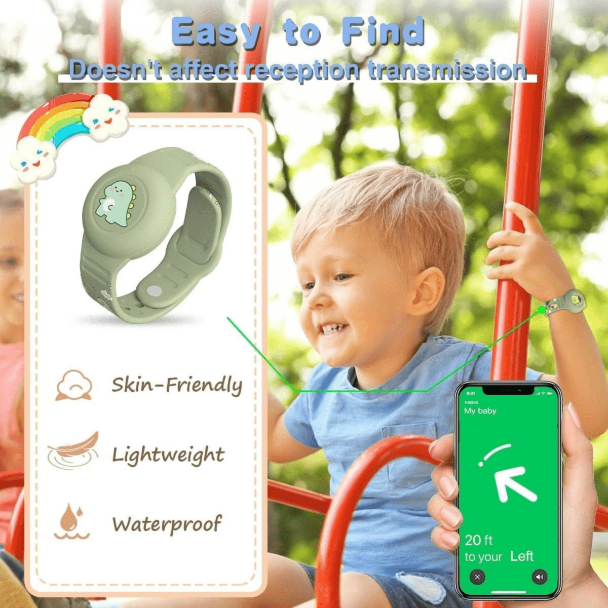 SAFESNUG – Kids’ Airtag Bracelet with Fun Dino Design 4