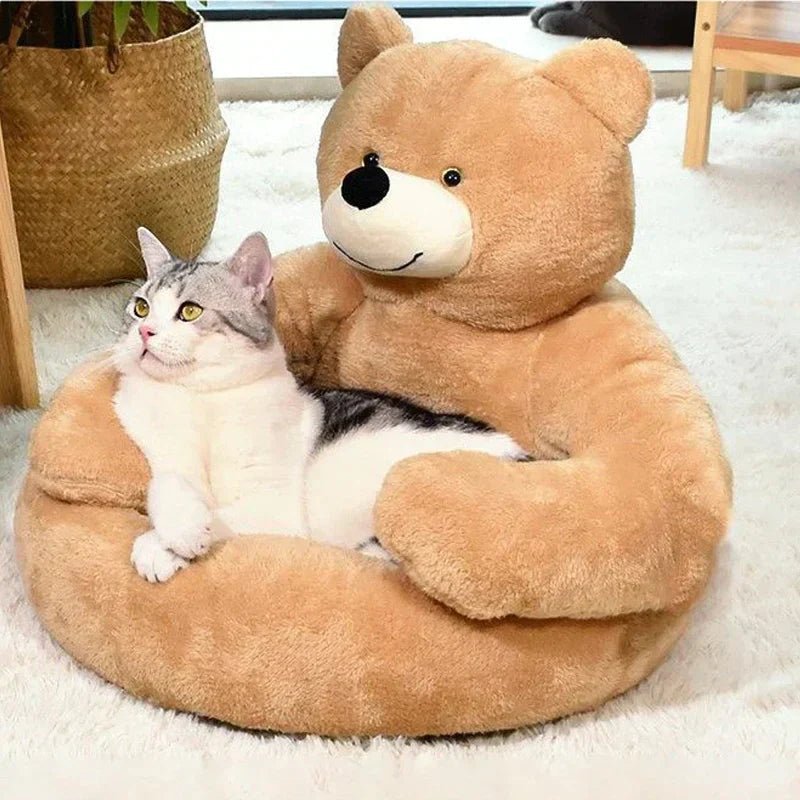 SAMIYA – Plush cat bed with raised edge for comfort and safety